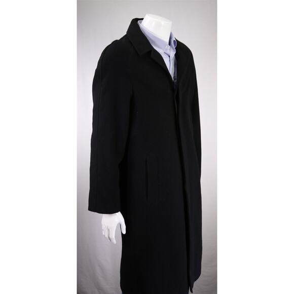 Austin Reed Black Wool Cashmere Full Length Overcoat Coat 38R - Picture 5 of 9
